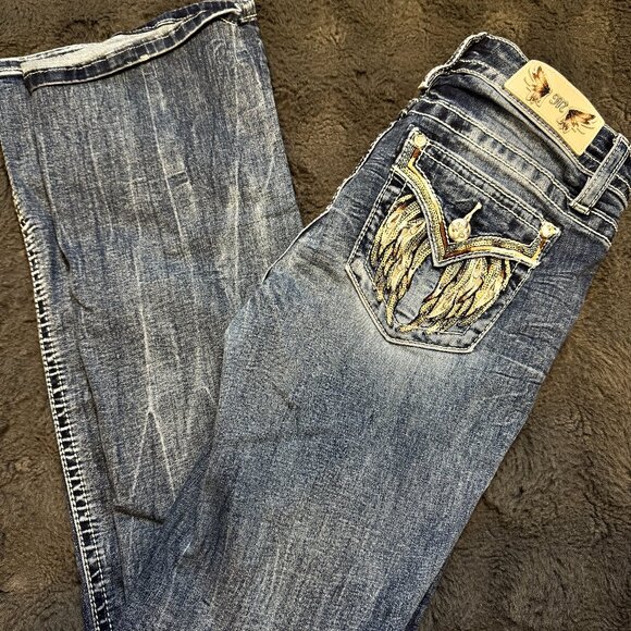 ✨ Miss Me Embellished Bootcut Jeans – Size 28 - Picture 1 of 4